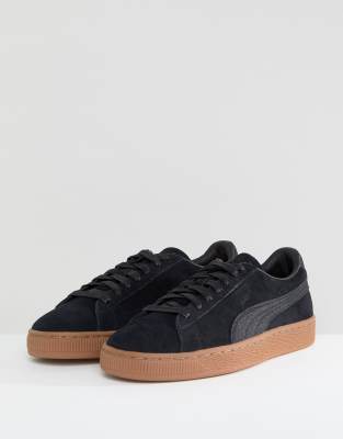 puma suede classic sneakers with gum sole in beige