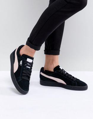 black and pink puma trainers