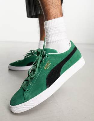 PUMA PUMA SUEDE CLASSIC XXI SNEAKERS IN GREEN AND WHITE