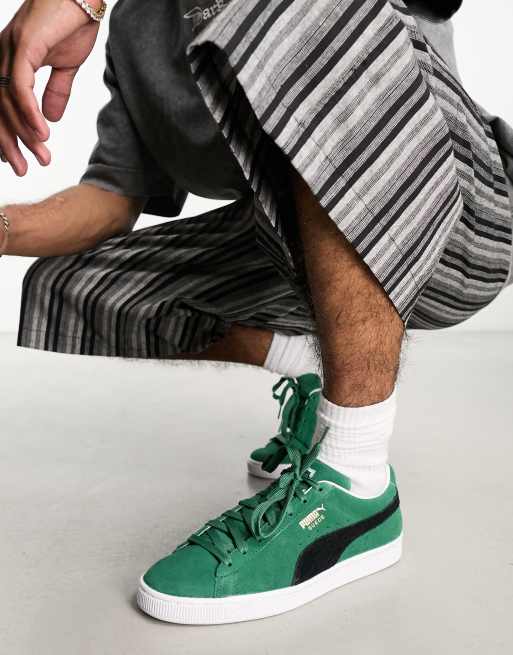 PUMA Suede Classic XXI sneakers in green and white