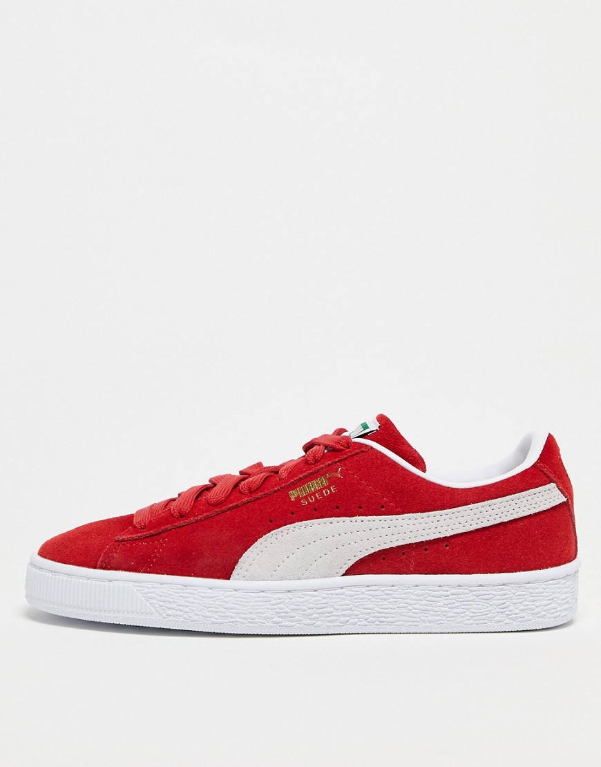 Puma Suede Classic XXI trainers in red and white