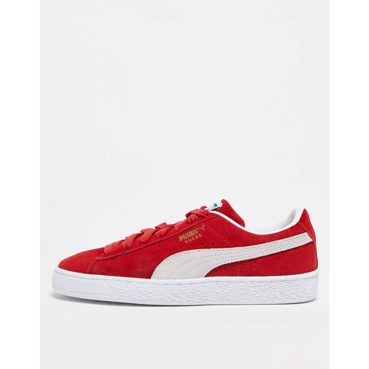 Puma suede rouge clearance et blanc