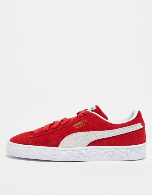 Red pumas best sale women's suede