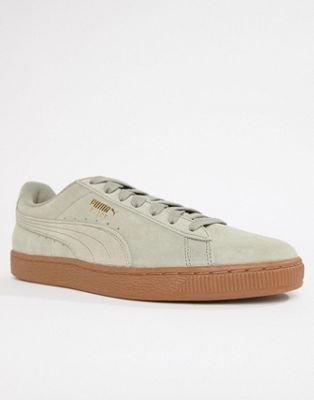 Puma Suede Gum Sole Sneakers In Gray 