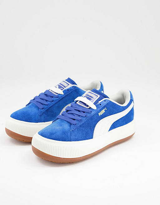 PUMA Suede Mayu platform sneakers in blue | ASOS