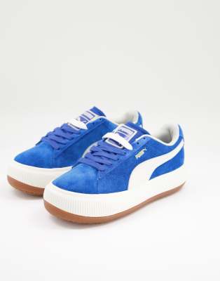 puma suede white blue