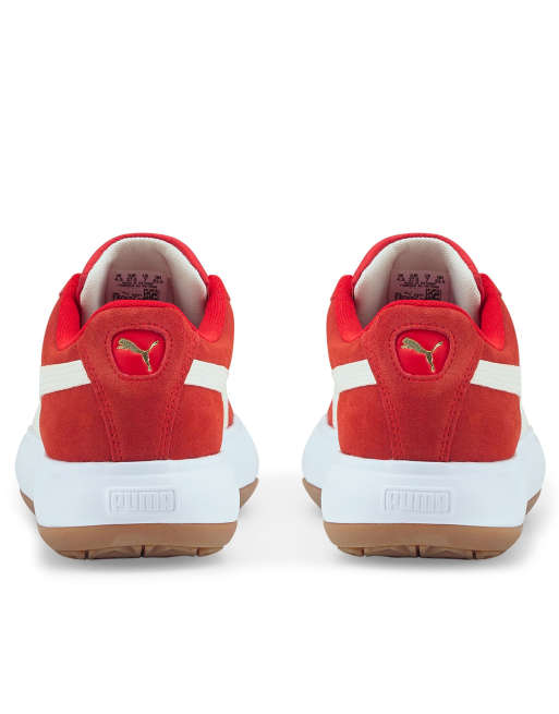 PUMA Suede Mayu sneakers in red and white, 3 of 4