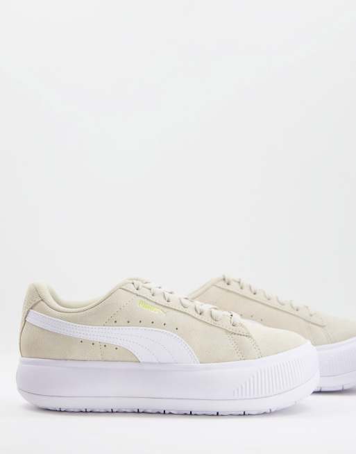 Beige puma suede store trainers