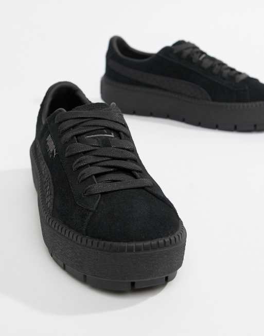 Puma suede platform on sale nere