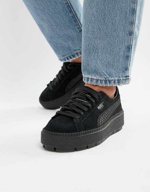 Puma platform trace leather sale