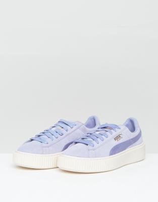 Puma Suede Satin Platform Trainers in 