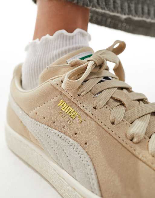 PUMA Suede sneakers in beige with white detail