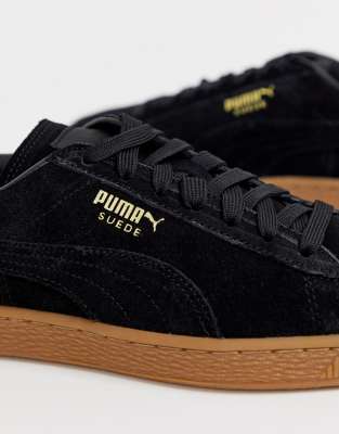 puma suede black gum