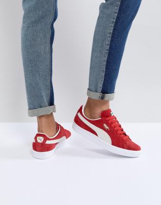 puma suede with jeans