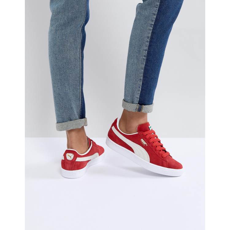 Red puma store suede womens