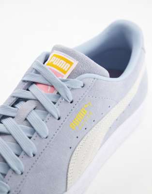 light blue suede trainers