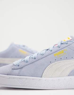 light blue suede trainers