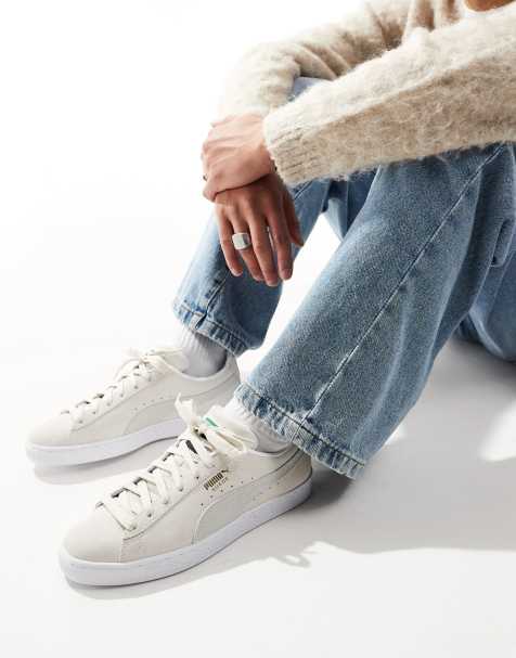 Puma suede trainers in off-white - view 1
