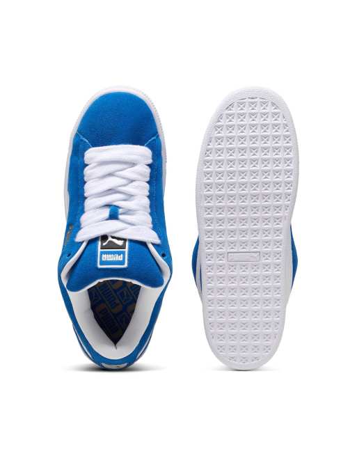 Puma suede bleu clearance et blanc