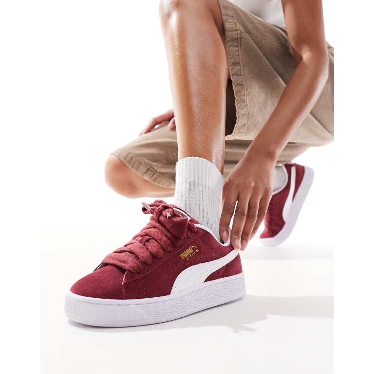 PUMA Suede XL Baskets Bordeaux et blanc ASOS