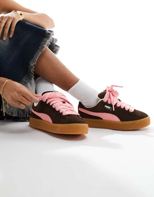 Puma suede cheap bordeaux semelle marron