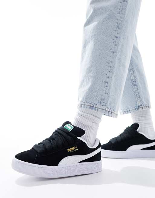 Puma suede noir clearance et blanc