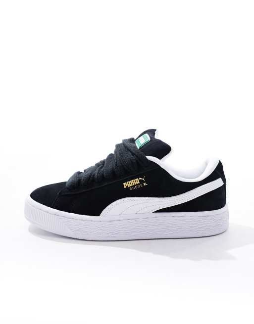 Puma suede noir clearance et blanc