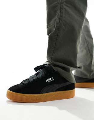 Shop Puma Suede Xl Flecked Sneakers In Black With Rubber Sole