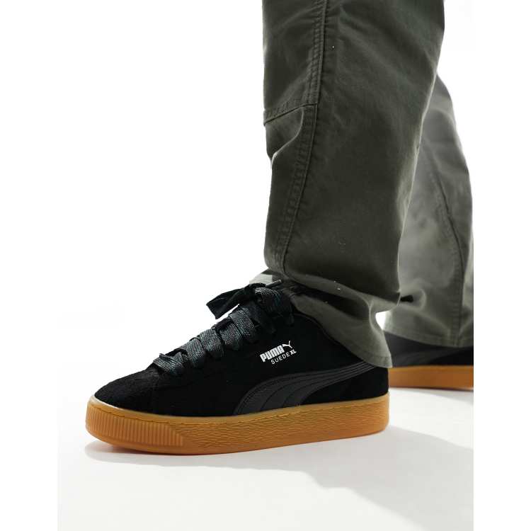 Puma Cat Bla shorts PUMA Suede XL Flecked sneakers in black with rubber sole ClassicfuncenterShops