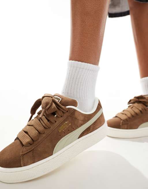 Puma brown suede trainers online