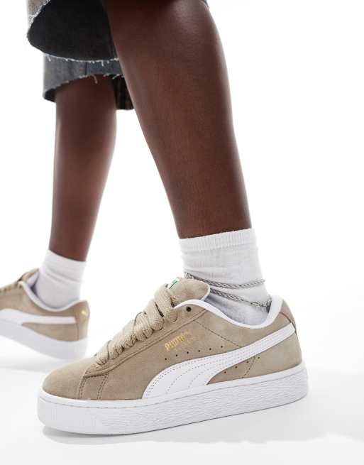 PUMA Suede XL - Sneakers in eikenbruin en wit