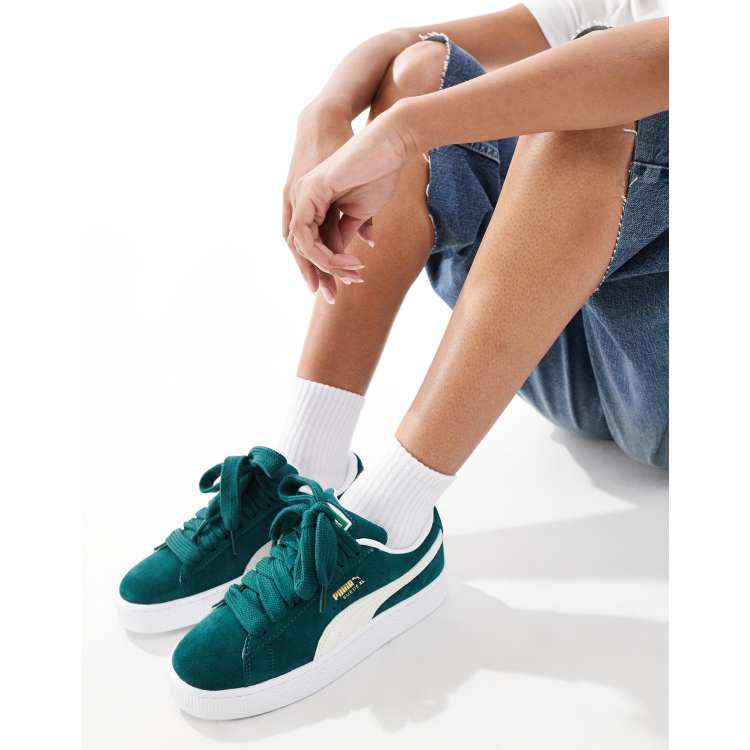 Puma suede blue and green hotsell