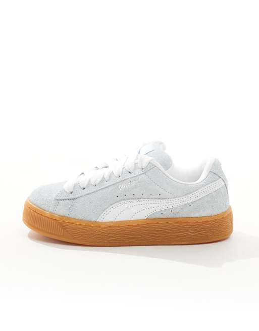 PUMA Suede XL sneakers in light blue and white ASOS