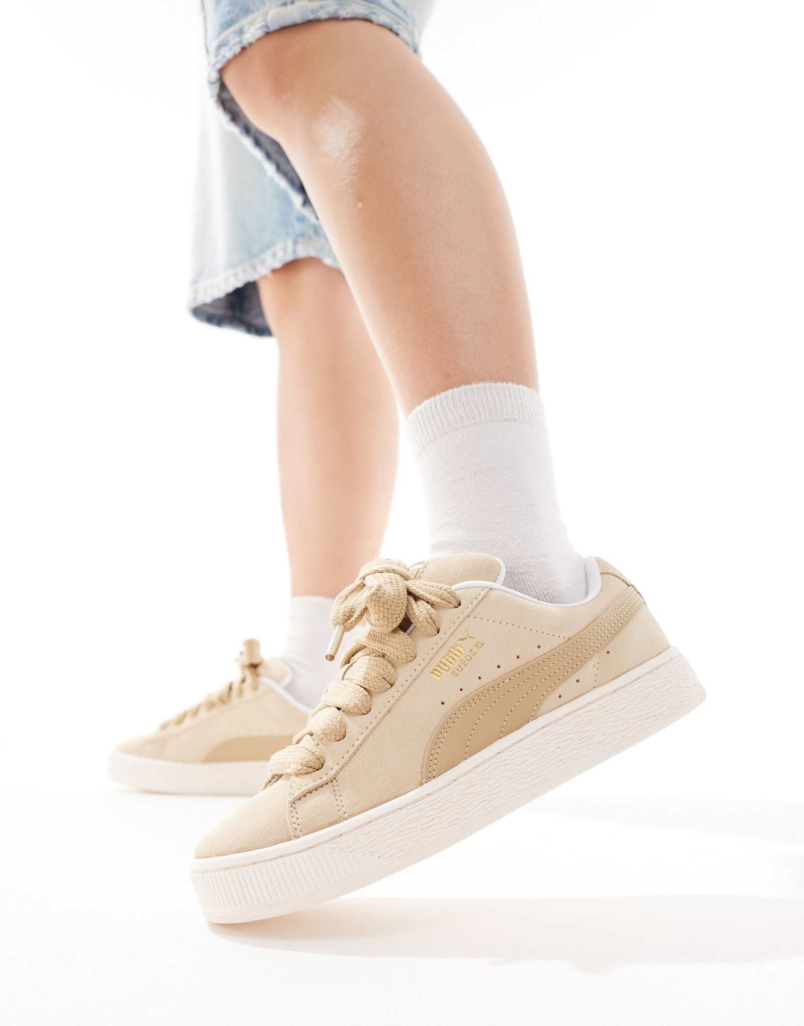 Кроссовки Puma Suede XL светло-желтого цвета