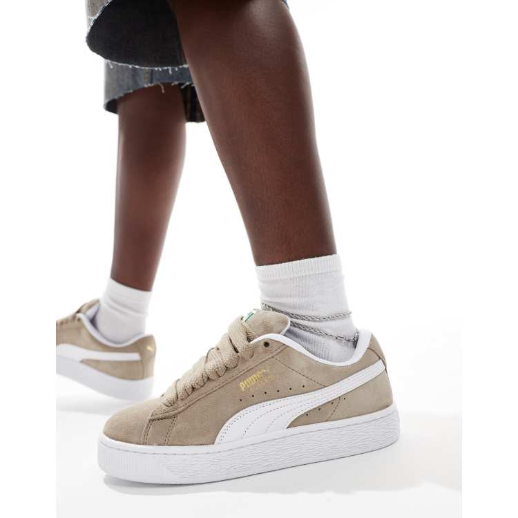 PUMA Suede XL sneakers in oak and white