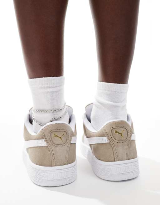 PUMA Suede XL sneakers in oak and white