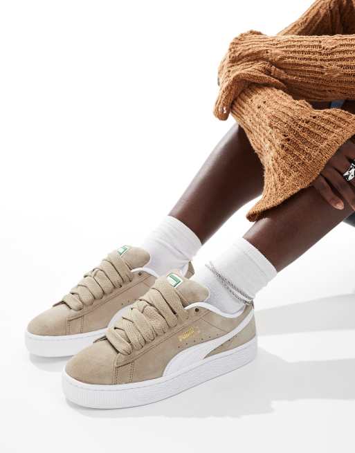 PUMA Suede XL sneakers in oak and white