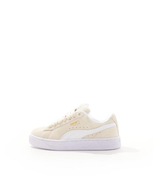 Puma suede white gold best sale