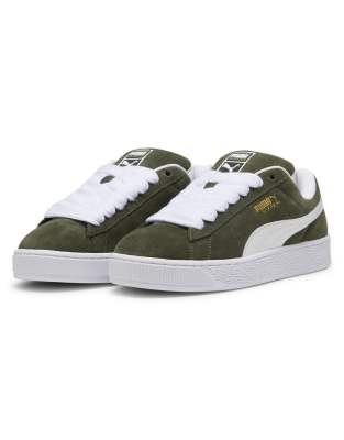 Puma Suede xl sneakers in olive green & white  - ASOS Price Checker