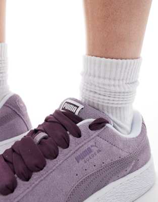 Puma Suede Xl Sneakers In Purple And White In Purple