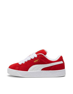 Suede XL sneakers in red and white