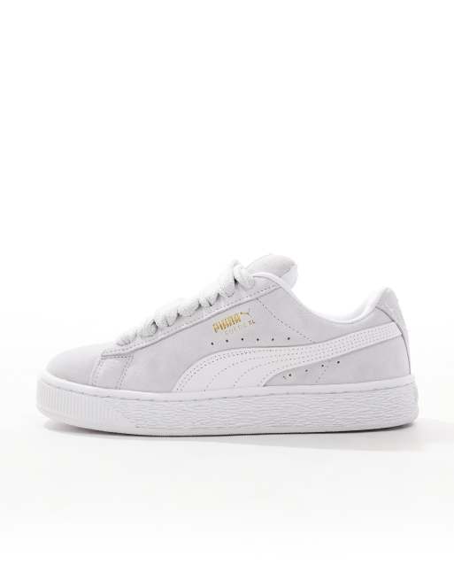 PUMA Suede XL sneakers in silver and white ASOS