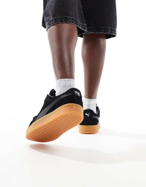 Puma suede nere suola marrone sales