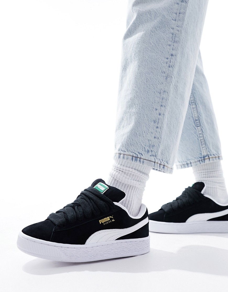Puma Suede XL trainers in black and white