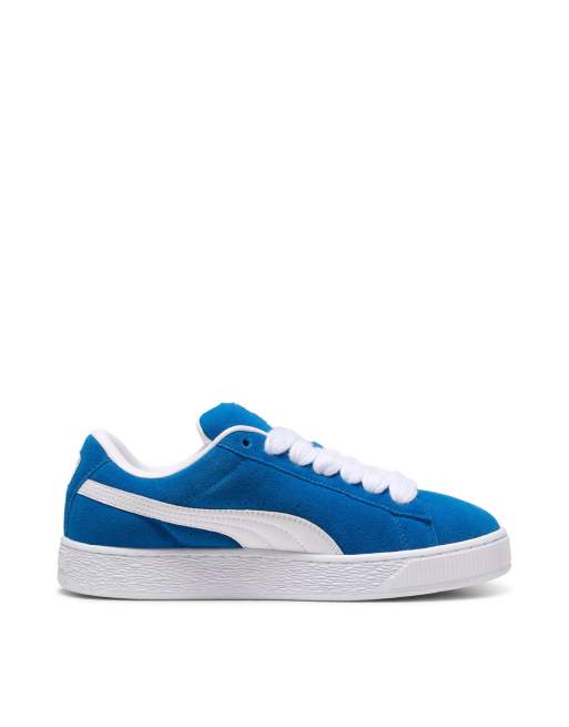 Puma suede bleu et on sale blanc