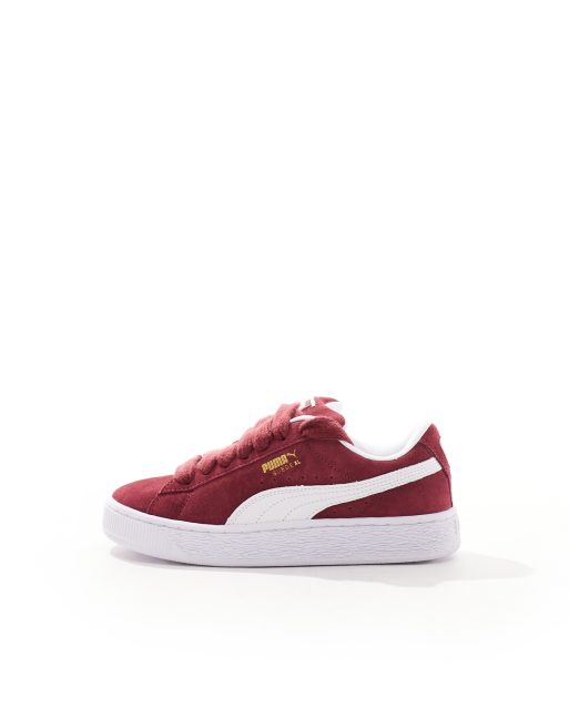 Puma Suede XL trainers in burgundy and white ASOS