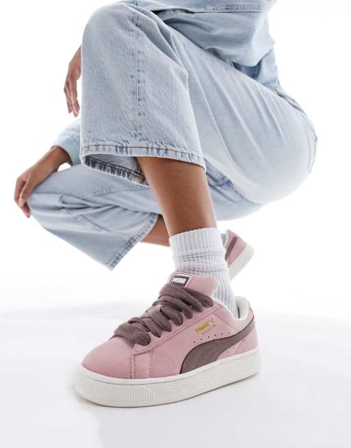 Puma suede on sale grey pink