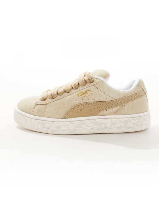 Puma Suede XL trainers in tan and beige