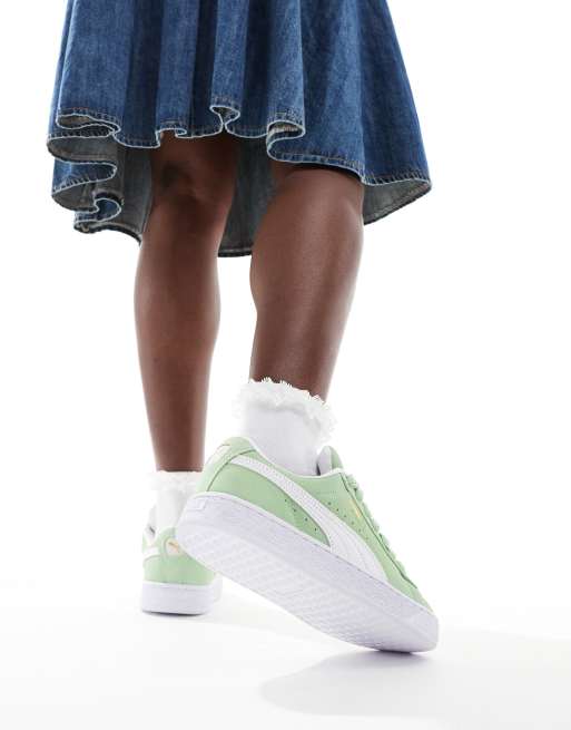 PUMA – Suede XL – Zielono-białe buty sportowe, 3 z 5
