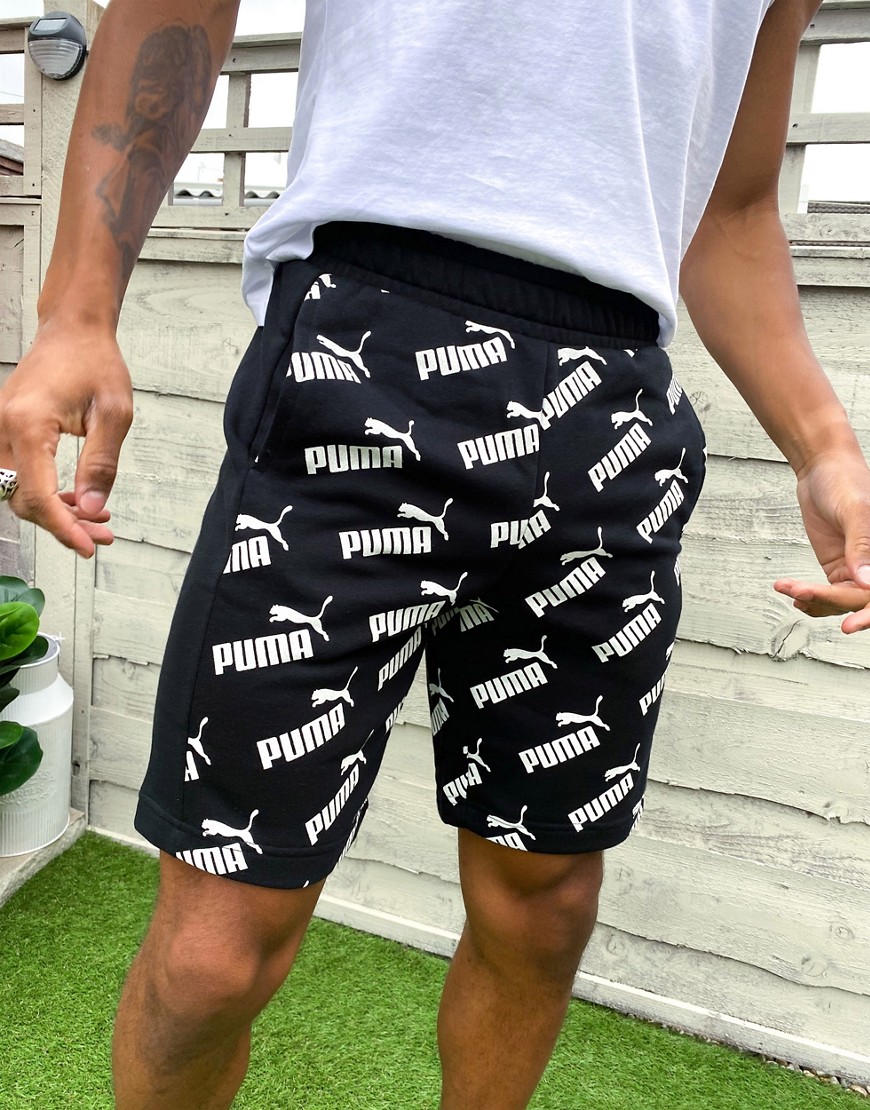 Puma – Svarta shorts med heltäckande logga